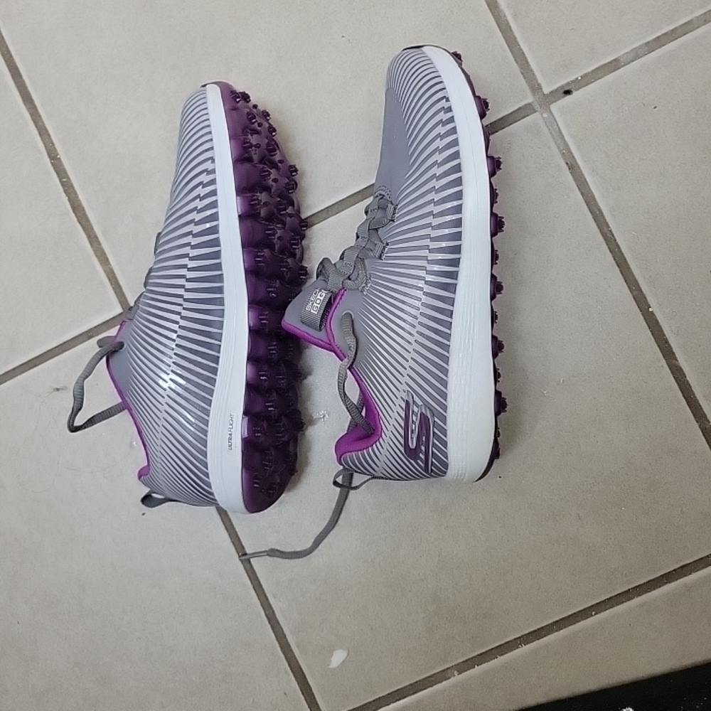Skechers Women's Gray and Purple Athletic Shoes